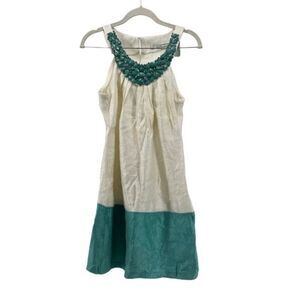 Alexia Admor Dress‎ Sleeveless Beaded Neck Color Block Party Vacation Summer S